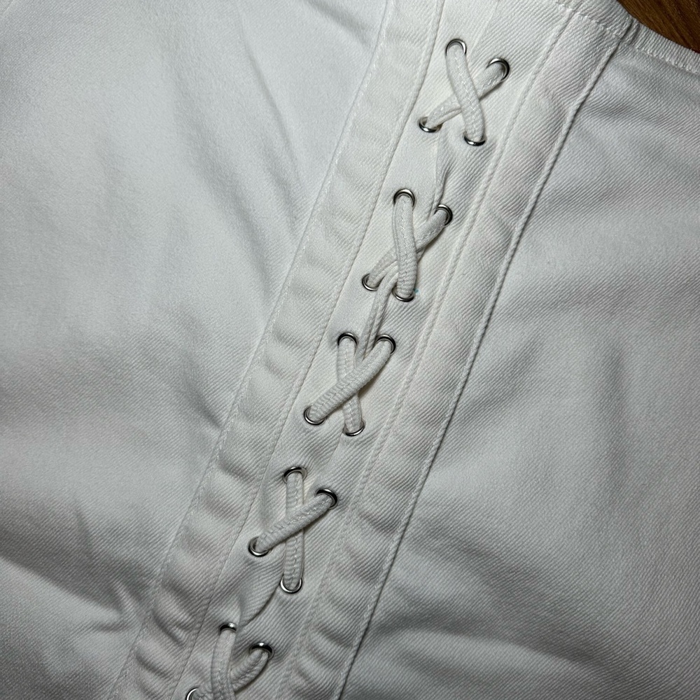 GUESS Cecilia Lace-Up Pencil Skirt White - Picture 2 of 8